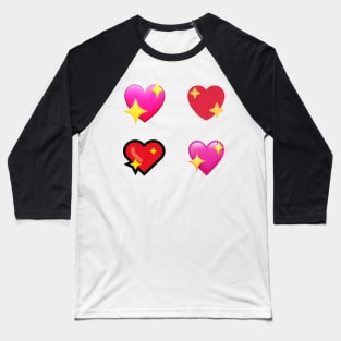 Sparkle Hearts Emojies Baseball T-Shirt